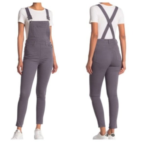 NWT WeWoreWhat High Rise Skinny Grey Overalls - Picture 1 of 1